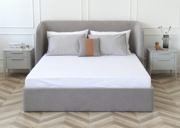 Кровать двуспальная Classic 160 см (серый, велюр) — изображение 4