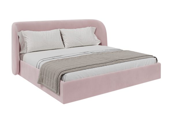 Кровать двуспальная Classic 200 см (розовый, велюр) — изображение 3