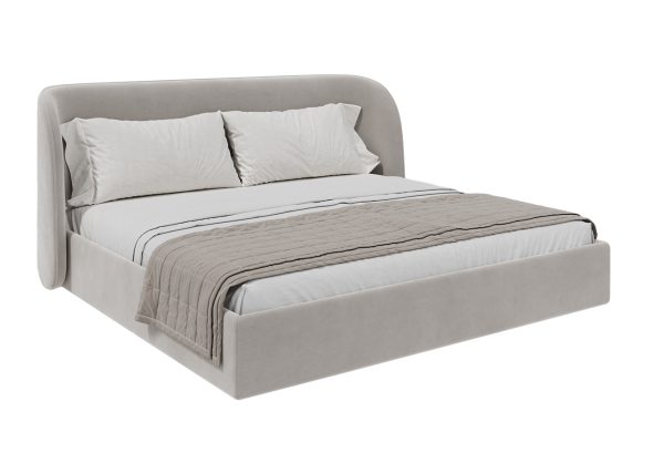 Кровать двуспальная Classic 200 см (серый, велюр) — изображение 3