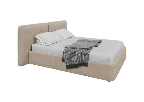 Кровать двуспальная Hub Soft 160 см (молочный, букле) — изображение 4