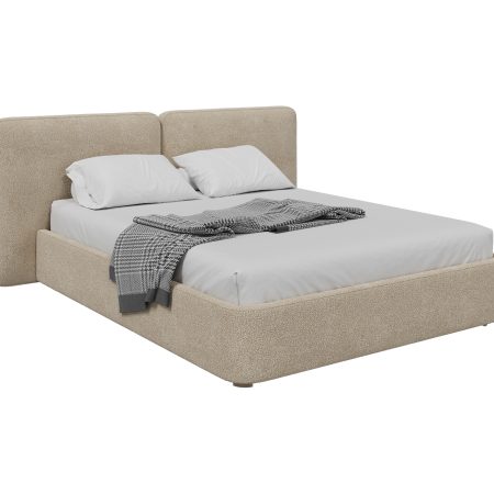 Кровать двуспальная Hub Soft 160 см (молочный