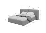Кровать двуспальная Hub Soft 160 см (серый, букле) — изображение 4