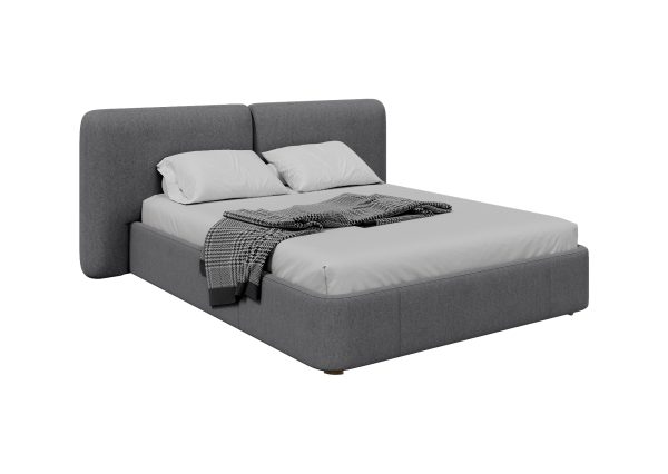 Кровать двуспальная Hub Soft 160 см (серый Кровать двуспальная Hub Soft 160 см (серый