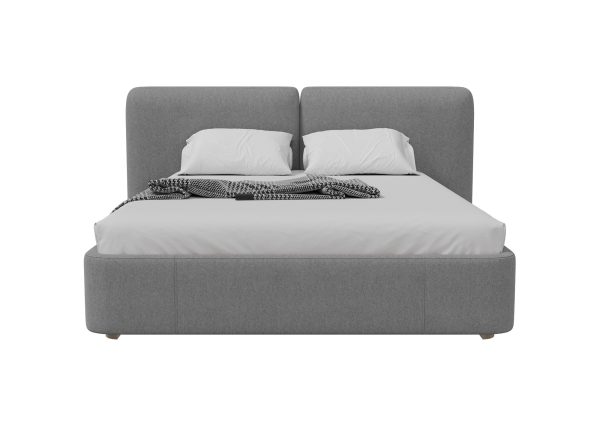 Кровать двуспальная Hub Soft 160 см (светло-серый, твид) — изображение 3