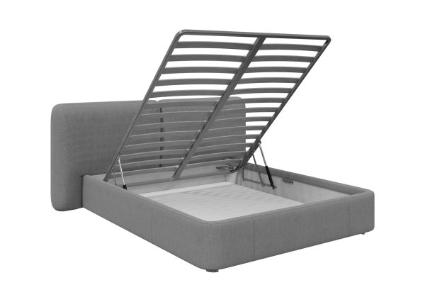 Кровать двуспальная Hub Soft 160 см (светло-серый, твид) — изображение 4