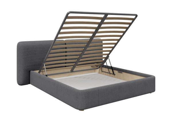 Кровать двуспальная Hub Soft 180 см (серый, твид) — изображение 4