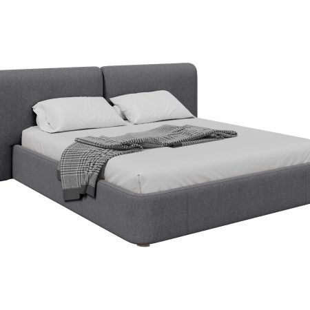 Кровать двуспальная Hub Soft 180 см (серый