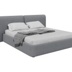 Кровать двуспальная Hub Soft 180 см (светло-серый