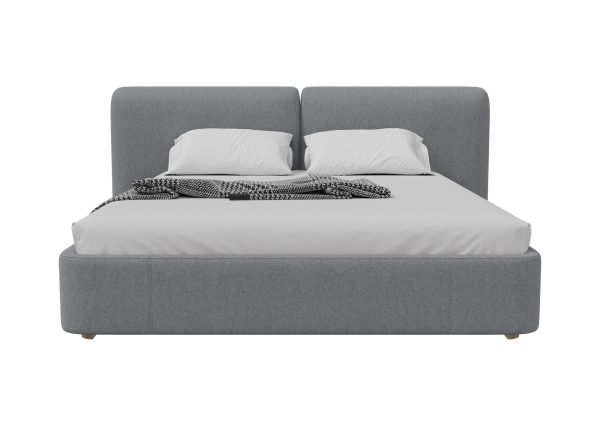Кровать двуспальная Hub Soft 180 см (светло-серый, твид) — изображение 3