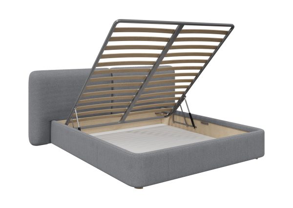 Кровать двуспальная Hub Soft 180 см (светло-серый, твид) — изображение 4