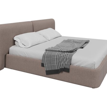 Кровать двуспальная Hub Soft 200 см (капучино