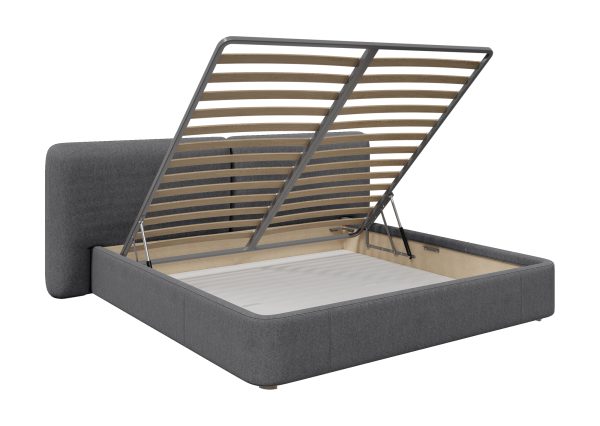 Кровать двуспальная Hub Soft 200 см (серый, твид) — изображение 4
