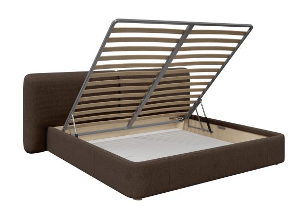 Кровать двуспальная Hub Soft 200 см (шоколад, твид) — изображение 4