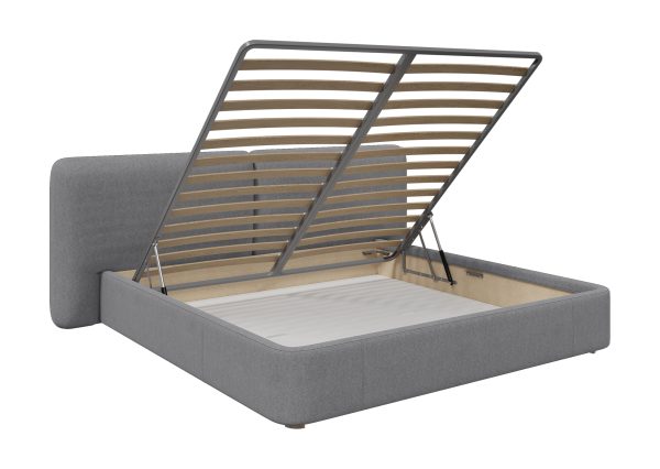Кровать двуспальная Hub Soft 200 см (светло-серый, твид) — изображение 4