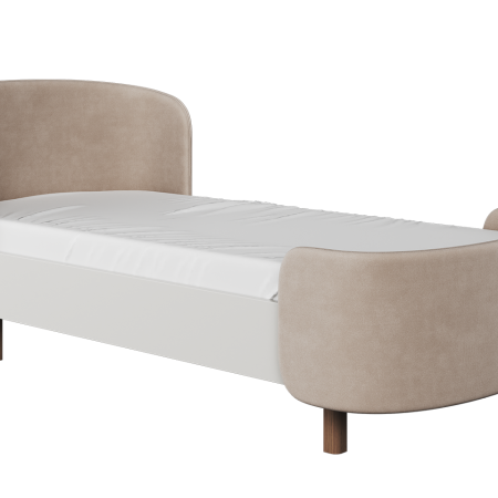 Кровать подростковая KIDI Soft размер М антивандальная ткань (бежевый)