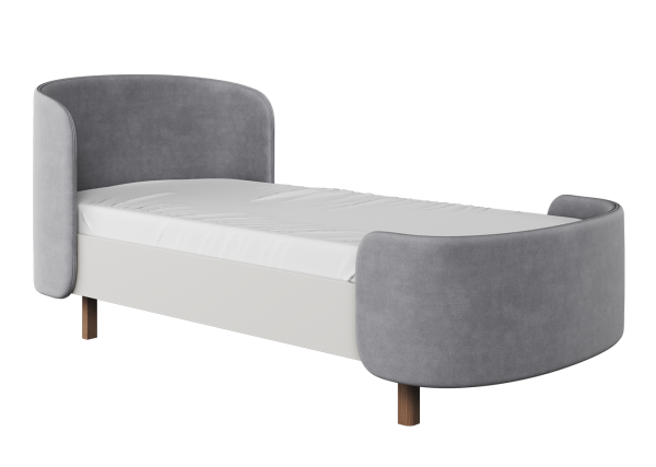 Кровать подростковая KIDI Soft размер М антивандальная ткань (серый)