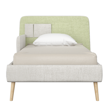 Кровать подростковая Soft (бежевый/зеленый) 90*200 см