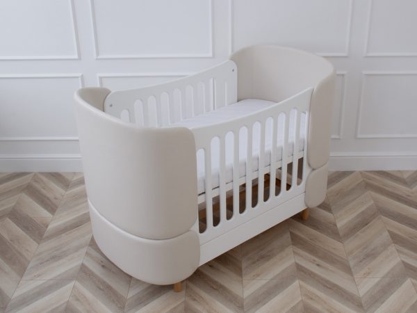 Кроватка-трансформер KIDI Soft (молочный, экокожа) — изображение 3