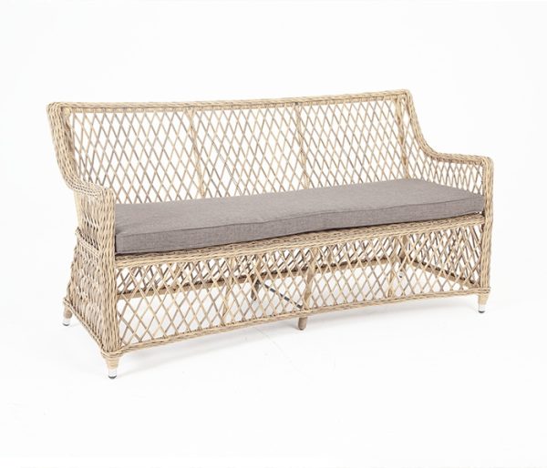 "Латте" диван двухместный из искусственного ротанга, цвет соломенный — изображение 3
