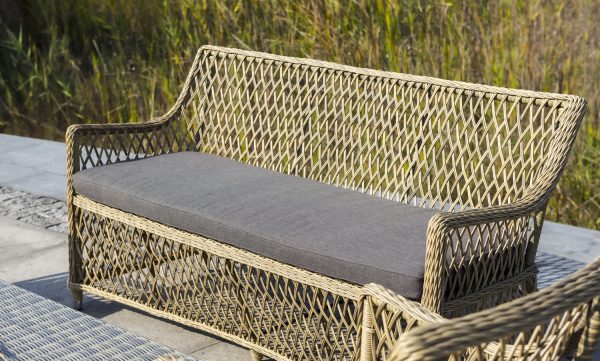 "Латте" диван двухместный из искусственного ротанга, цвет соломенный — изображение 5