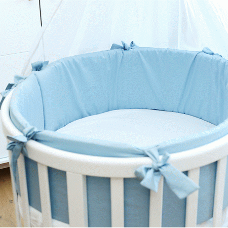 Мягкие бортики для кроватки Ellipsebed (голубой