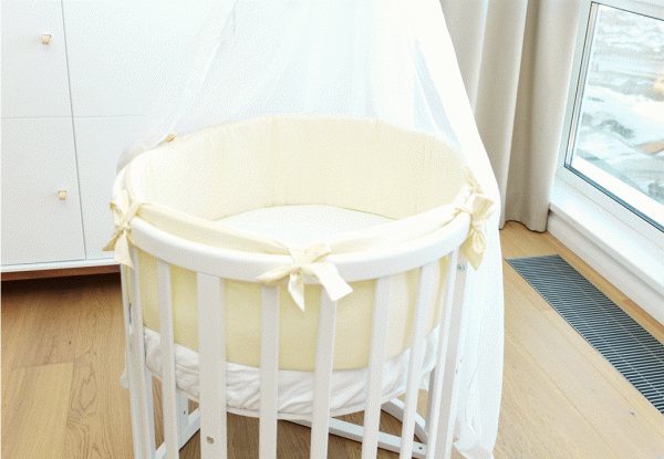 Мягкие бортики для кроватки Ellipsebed (молочный, сатин) — изображение 3