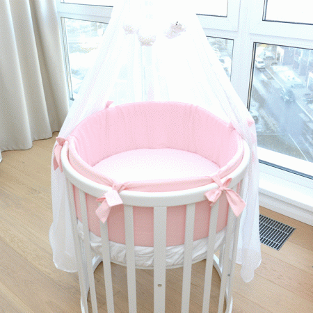 Мягкие бортики для кроватки Ellipsebed (розовый