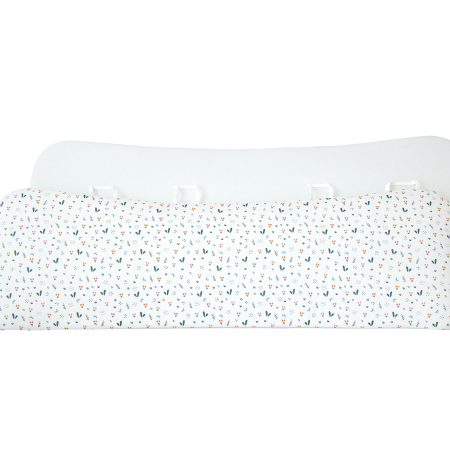 Мягкие бортики для кроватки KIDI soft "Цветочки и веточки" (сатин)