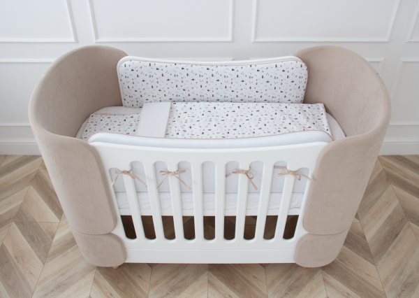 Мягкие бортики для кроватки KIDI soft "Домики" (кант, сатин) — изображение 3