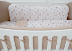 Мягкие бортики для кроватки KIDI soft "Лама" (бежевый, сатин) — изображение 3