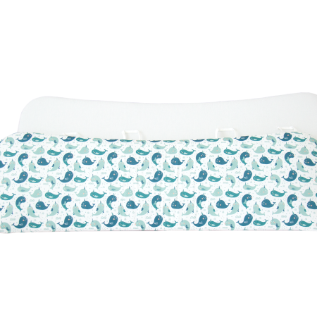 Мягкие бортики для кроватки KIDI soft "Милые киты" (сатин)