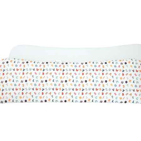 Мягкие бортики для кроватки KIDI soft "Разноцветные буквы" (сатин)