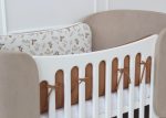 Мягкие бортики для кроватки KIDI soft "Зайчики с грибами" (мокко, сатин) — изображение 4