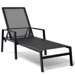 "Парма" шезлонг из алюминия темно-серый (RAL7024) муар