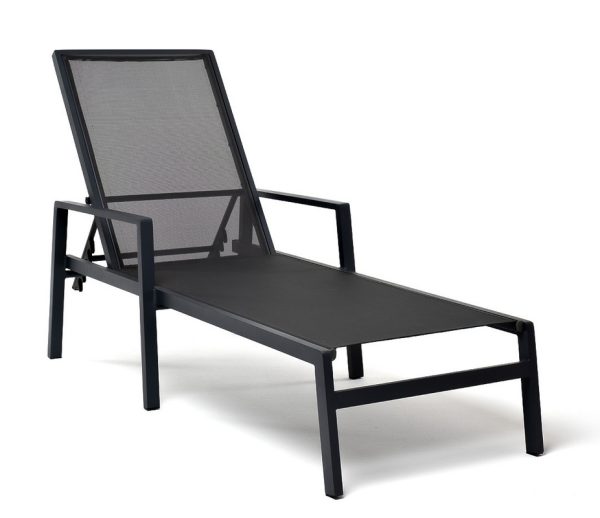"Парма" шезлонг из алюминия темно-серый (RAL7024) муар