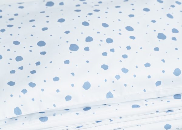 Постельное бельё в детскую кроватку (пятнышки голубые, сатин) — изображение 3