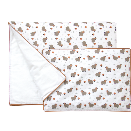 Постельное бельё в детскую кроватку «Серые овечки» (кант