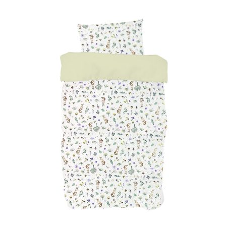 Постельное бельё в детскую кроватку «Зайчики с желудями»