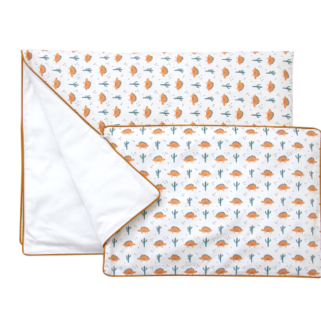 Постельное бельё в детскую кроватку «Жёлтые динозаврики» (кант