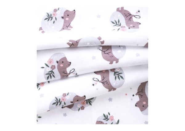 Простынь для кроватки KIDI soft от 0 до 4 лет (ёжики с цветами, трикотаж) — изображение 3