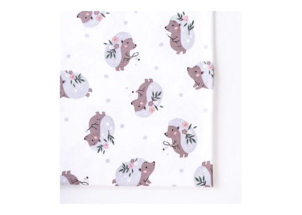 Простынь для люльки Elegance (ёжики с цветами, трикотаж) — изображение 3