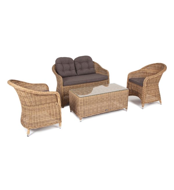 "Равенна" лаунж-зона из искусственного ротанга, цвет соломенный — изображение 3