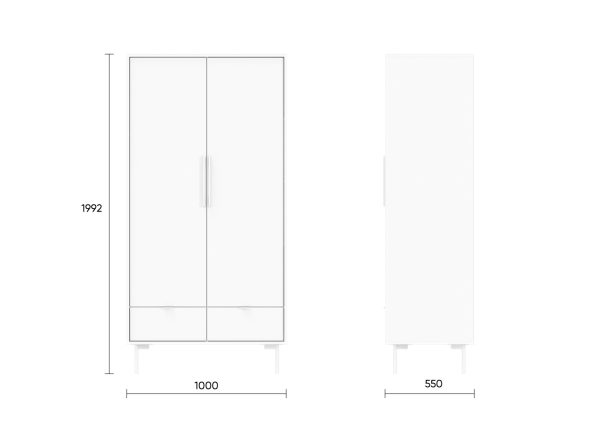 Шкаф Hub 2-х створчатый (белый) — изображение 2