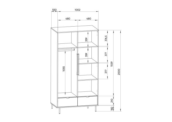 Шкаф Hub 2-х створчатый (белый) — изображение 4