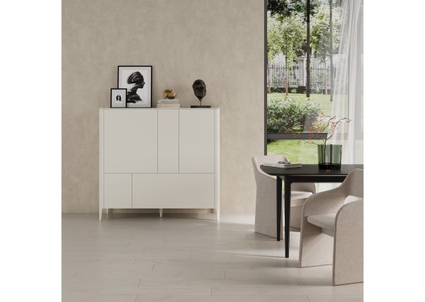 Шкаф Type 3 двери 2 ящика высота 135 см (молочный) — изображение 3