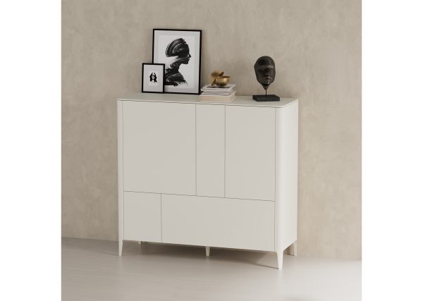 Шкаф Type 3 двери 2 ящика высота 135 см (молочный) — изображение 4