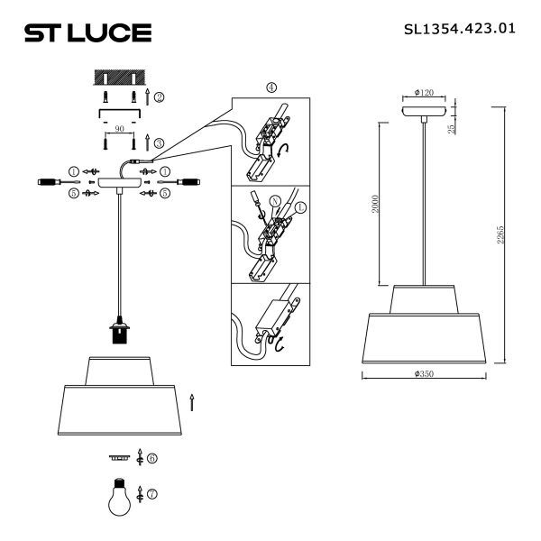 SL1354.423.01 Светильник подвесной ST-Luce Черный/Кирпичный,Бежевый, Черный E27 1*40W JACKIE — изображение 5