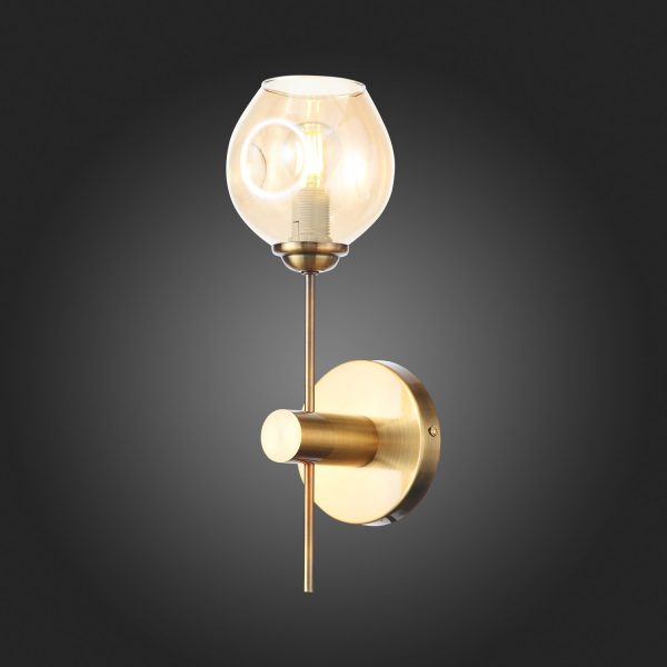 SL1500.201.01 Светильник настенный ST-Luce Золотистый/Янтарный E14 1*40W FOVIA — изображение 2