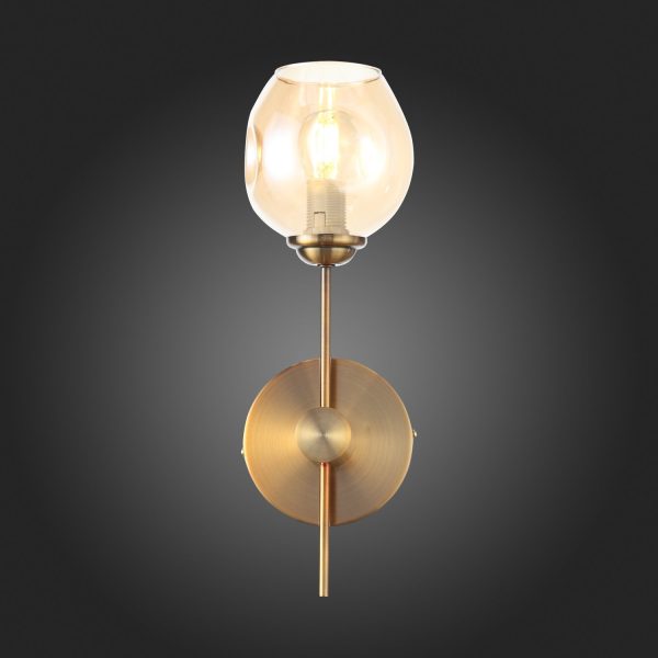 SL1500.201.01 Светильник настенный ST-Luce Золотистый/Янтарный E14 1*40W FOVIA — изображение 5