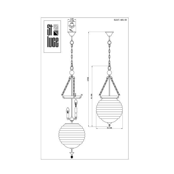 SL317.403.03 Люстра подвесная ST-Luce Черный/Прозрачный E14 3*60W SOTTO — изображение 4